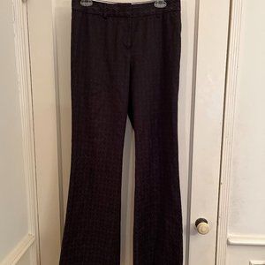 Tahari Brocade Pattern Brown and Taupe Flared Pants